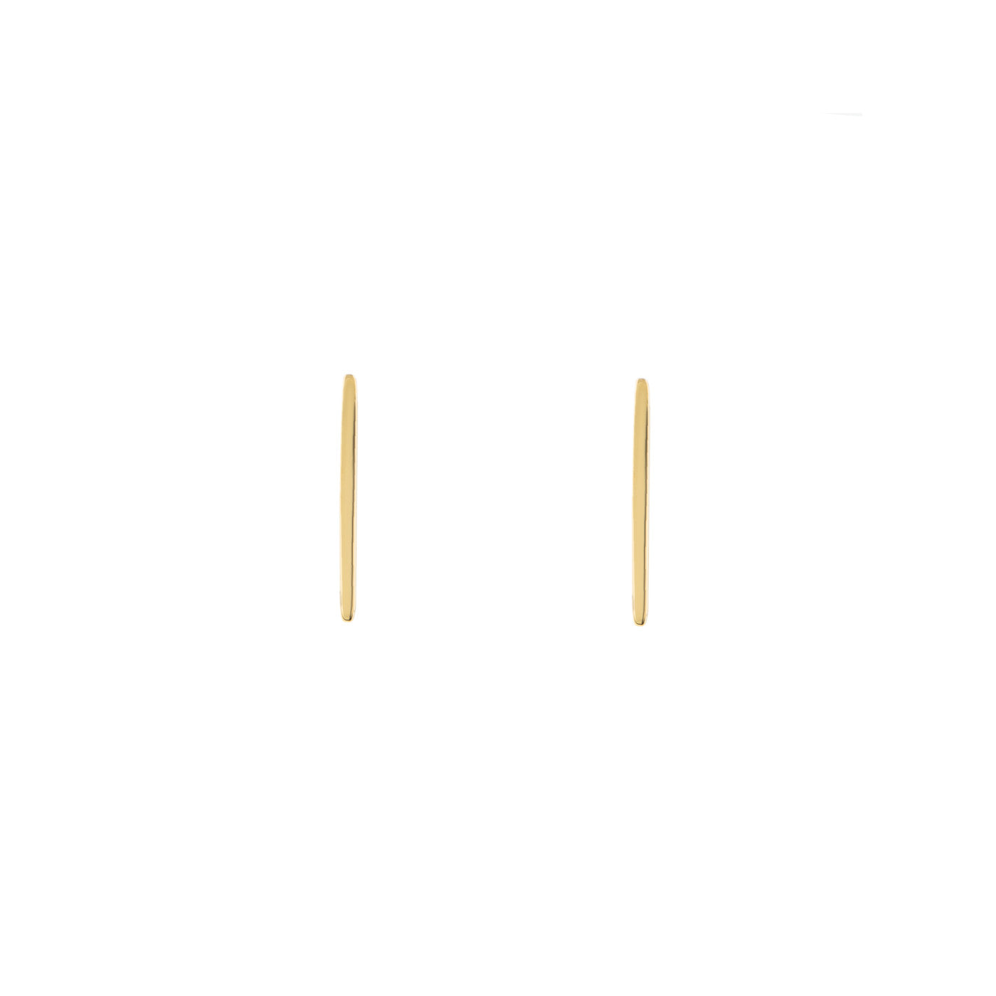 14mm gold staple stud earrings PRE 173 14KY