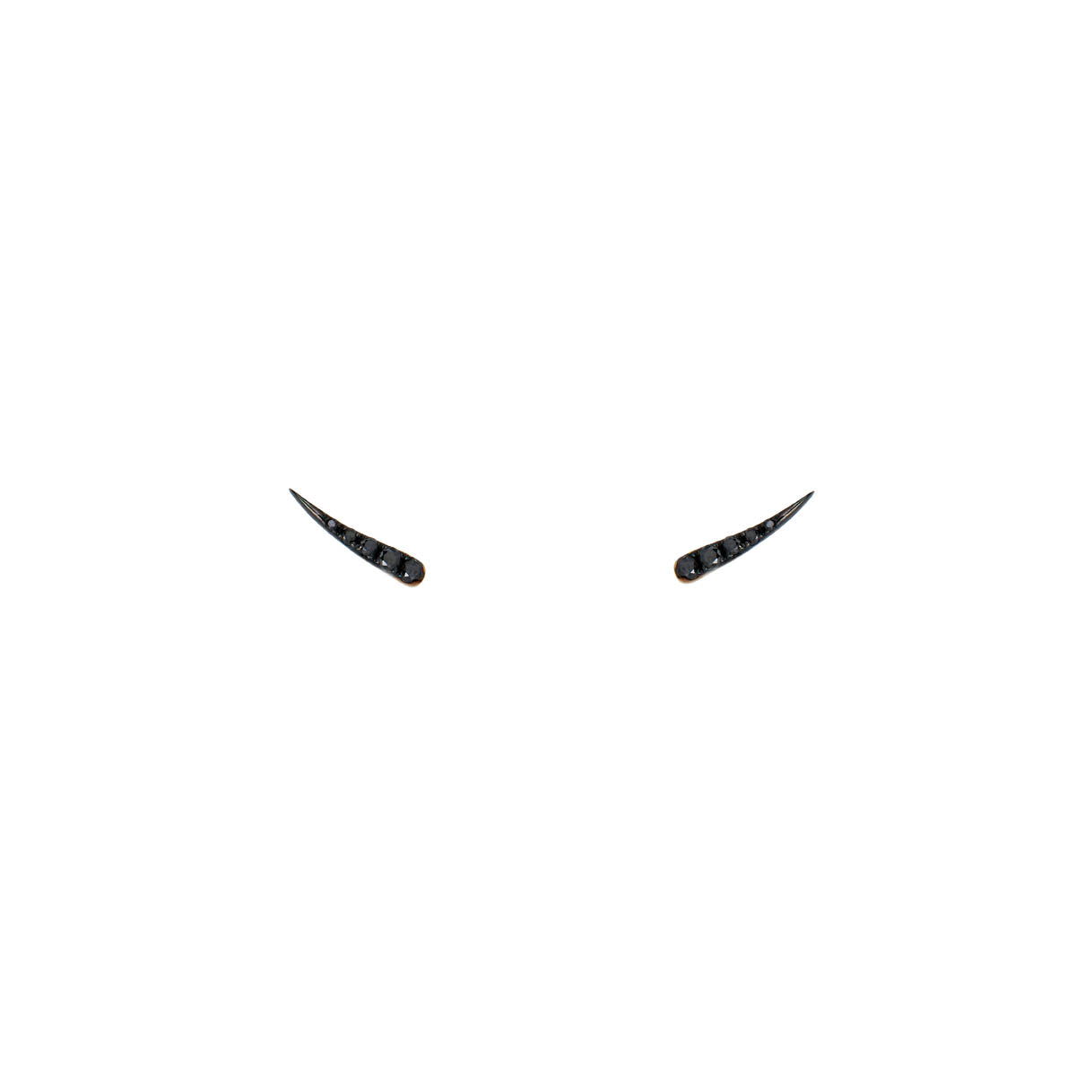 black diamond eyelash stud earrings PRE 445 BD