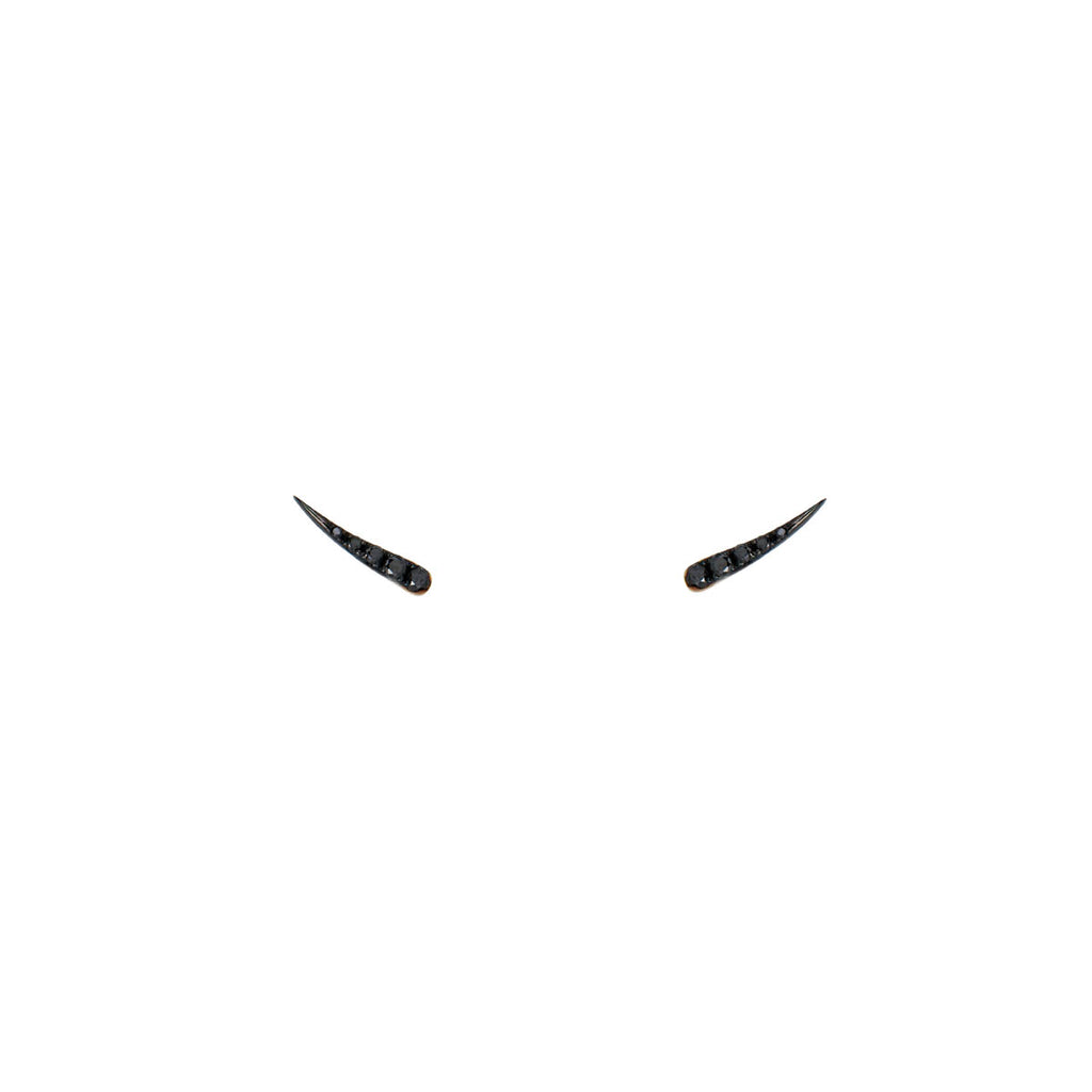 black diamond eyelash stud earrings PRE 445 BD