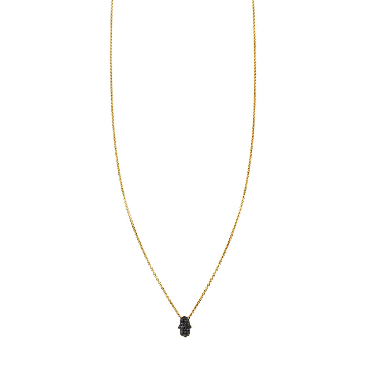 black diamond hamsa hand necklace prn 421 14bd