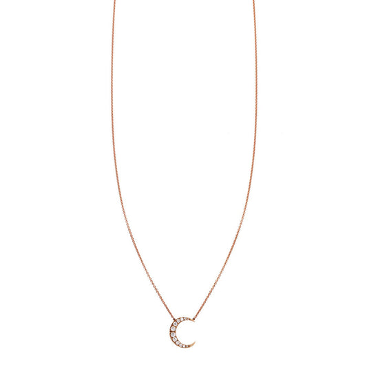 diamond moon pendant necklace PRN 434 14KY_52dde57a 600c 4115 af04 e2ba226e503f
