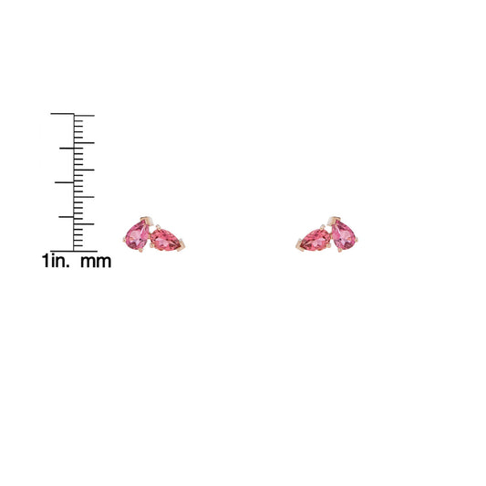 Double Pear Tourmaline Stud Earrings