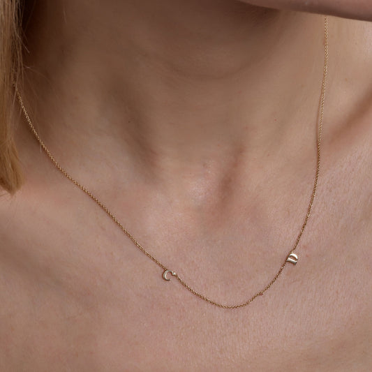 2 Letter Gold Initial Necklace