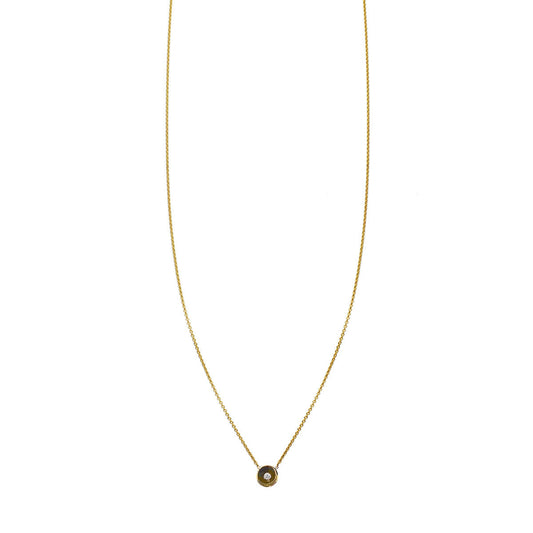 Gold diamond sun disk charm necklace - celestial inspired jewelry with sparkling rays