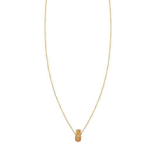 14k gold pineapple necklace (PRN373-PI), tropical-themed jewelry.