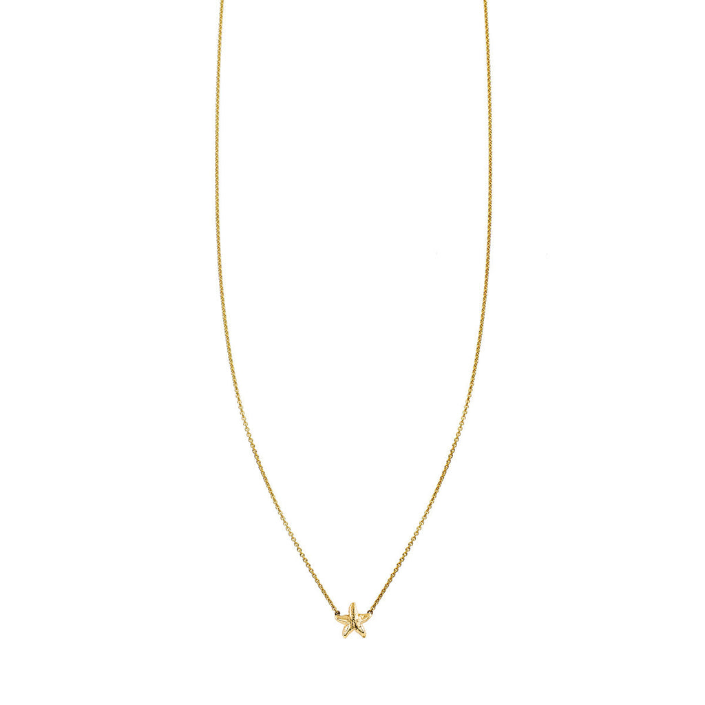 Gold starfish charm necklace - delicate sea-inspired pendant