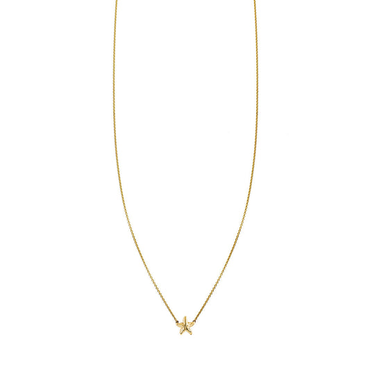 Gold starfish charm necklace - delicate sea-inspired pendant