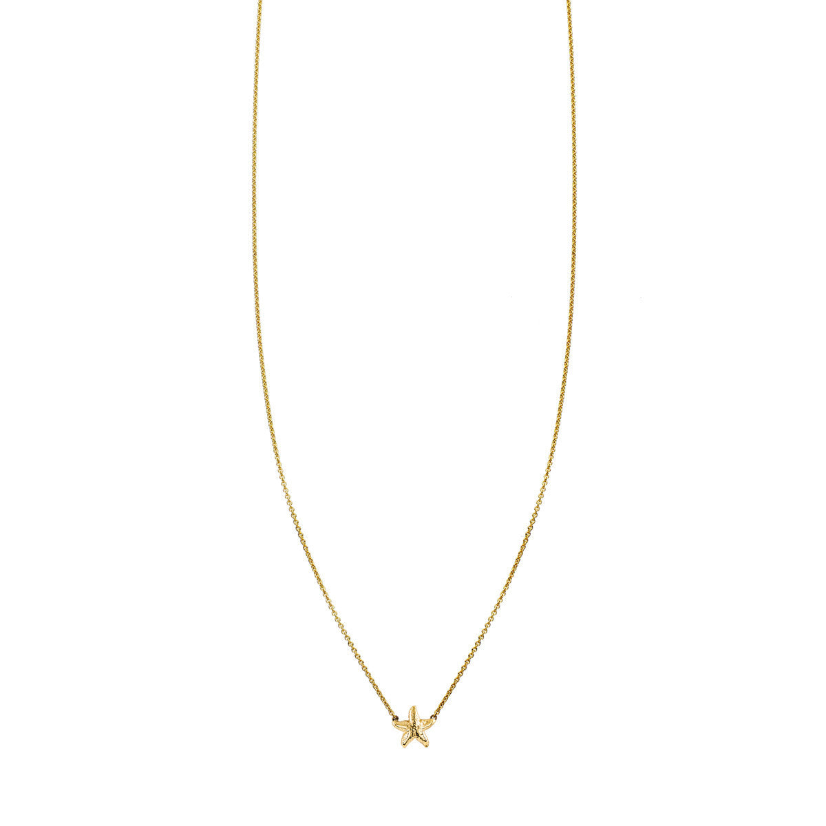 Gold starfish charm necklace - delicate sea-inspired pendant