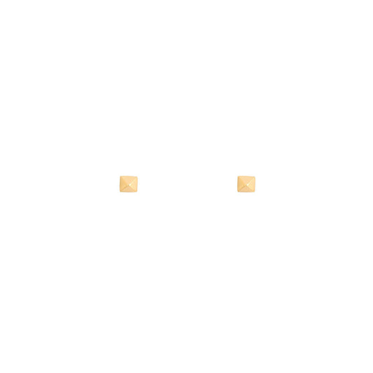 gold step pyramid stud earrings PRE 418 14KY