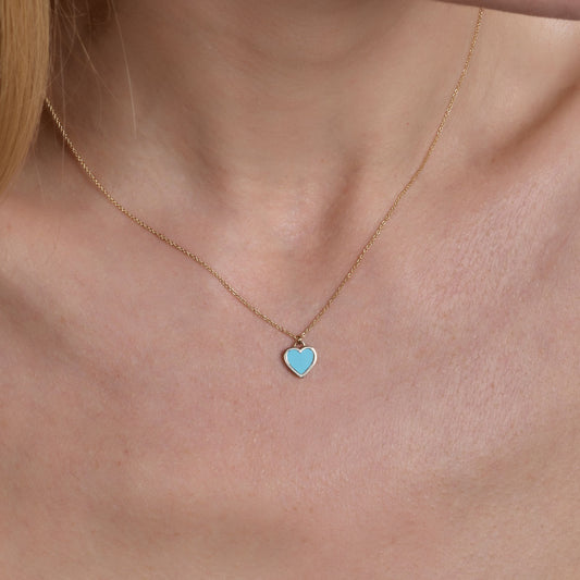 Inlay Turquoise Heart Necklace