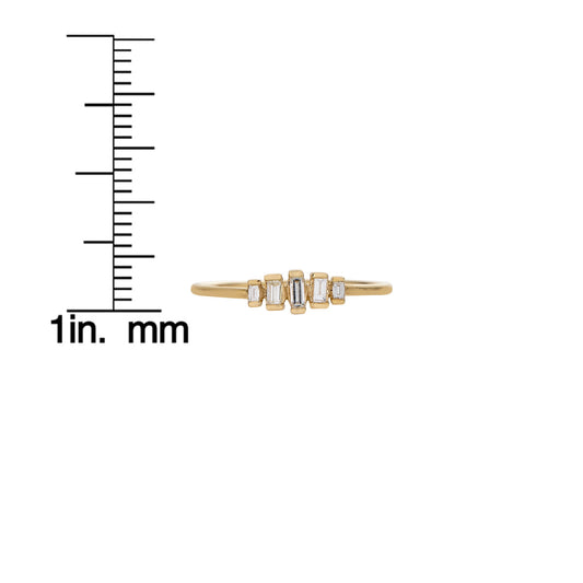 Graduated Diamond Baguette Ring