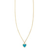Inlay turquoise heart necklace - vibrant blue gemstone pendant for boho-chic style