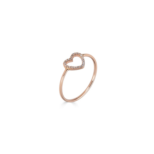 Keep Your Heart Open White Diamond Ring