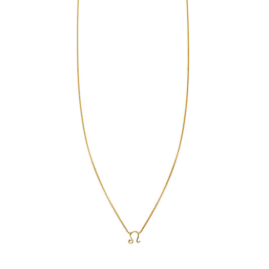 Leo gold zodiac necklace - personalized astrological lion pendant