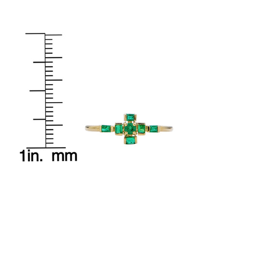 Emerald Plus Sign Ring