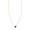 red tiger_s eye inlay long heart necklace PRN 536 RTE