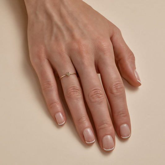 Tiny Diamond Heart Ring