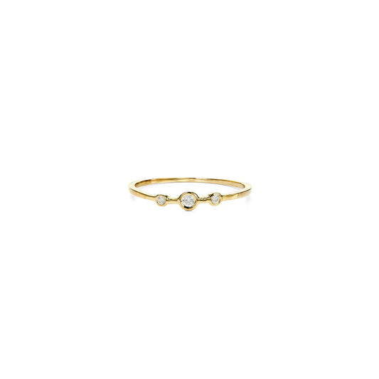 triple diamond gold halo ring PRR 098 WD