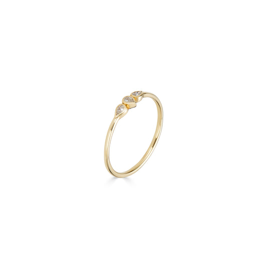 Triple Diamond Tear Drop Ring