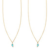 turquoise best friend split heart gold necklace seperated two piece pendant