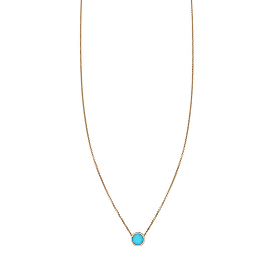 Turquoise inlaid circle necklace - boho-chic gemstone pendant