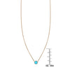 Turquoise inlaid circle necklace with ruler - boho pendant size reference