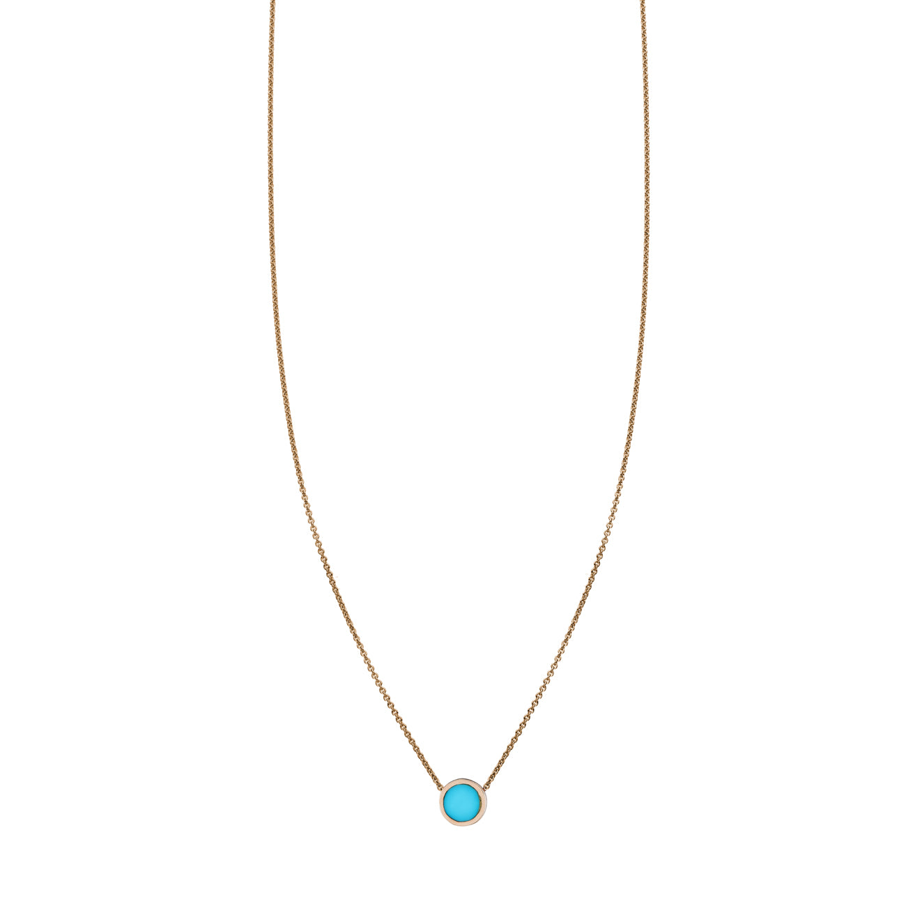 Turquoise inlaid circle necklace - boho-chic gemstone pendant