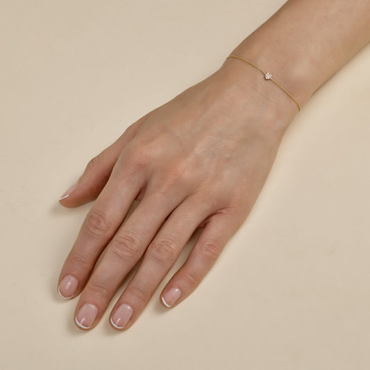 White Diamond Tiny Heart Bracelet